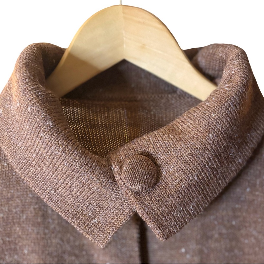 🦉Vintage Chilean Alpaca Cardigan in Mocha, Size Small - Picture 9 of 9